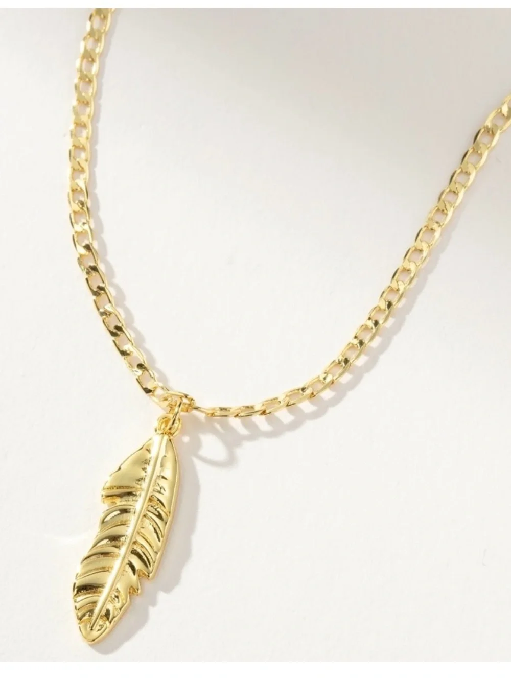 Uncommon James Gold Feather Pendant Necklace